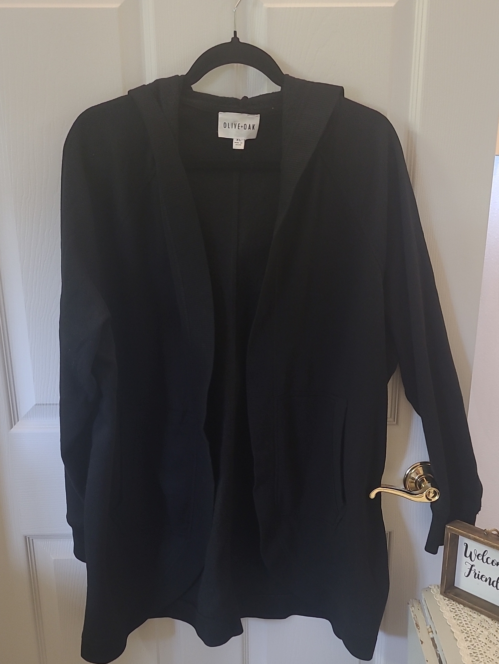Olive & Oak Black Hooded Open Cardigan Bin 7